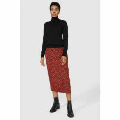 Maine Animal Print A Line Midi Skirt For Female -Maine New England Shop unnamed file 1051