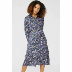 Maine Animal Printed Shirt Dress For Female