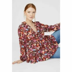 Maine Floral Printed Frill Detail Top For Female -Maine New England Shop unnamed file 1104