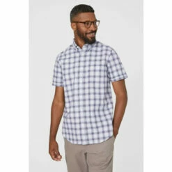Maine Herringbone Check Shirt For Male
