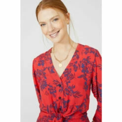 Maine Tie Waist 3/4 Sleeve Floral Print Dress For Female -Maine New England Shop unnamed file 1182