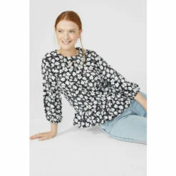 Maine Printed Frill Detail Top For Female -Maine New England Shop unnamed file 1202