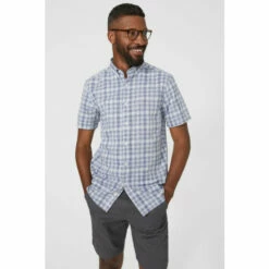 Maine Textured Multi Check Shirt For Male