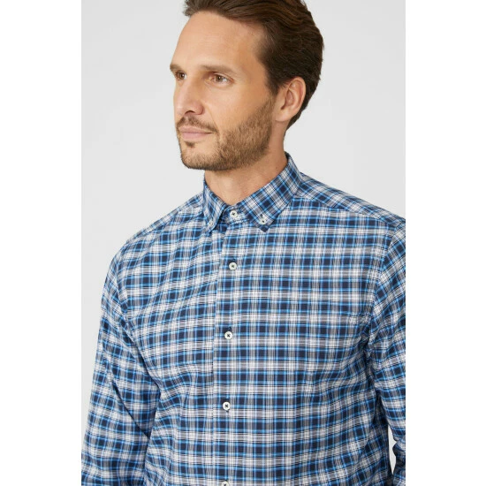 Maine Long Sleeve Tartan Check Shirt For Male 5 Maine Long Sleeve Tartan Check Shirt For Male - Image 3