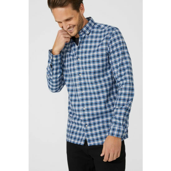 Maine Long Sleeve Tartan Check Shirt For Male 7 Maine Long Sleeve Tartan Check Shirt For Male - Image 5