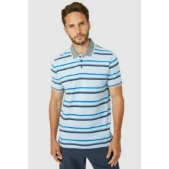 Maine Short Sleeve Varied Stripe Polo For Male