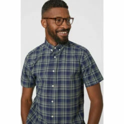 Maine Short Sleeve Double Check Shirt For Male -Maine New England Shop unnamed file 1397
