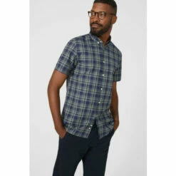 Maine Short Sleeve Double Check Shirt For Male -Maine New England Shop unnamed file 1400