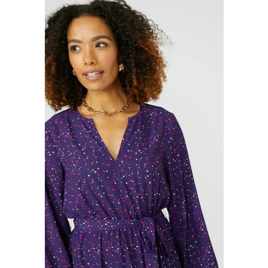 Maine Animal Print Frill Detail Mini Dress For Female 5 Maine Animal Print Frill Detail Mini Dress For Female - Image 3