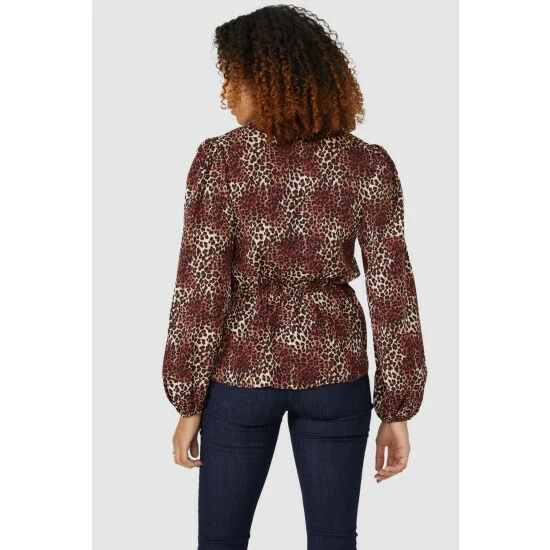 Maine Animal Printed Wrap Front Top For Female 6 Maine Animal Printed Wrap Front Top For Female - Image 4