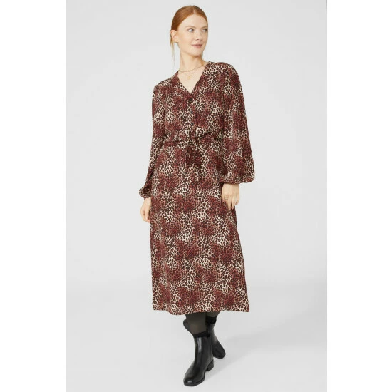 Maine Animal Printed Tie Front Dress For Female 3 Maine Animal Printed Tie Front Dress For Female