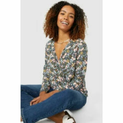 Maine Wrap Front ¾ Sleeve Ditsy Print Top For Female 13 Maine Wrap Front ¾ Sleeve Ditsy Print Top For Female -Maine New England Shop unnamed file 1506