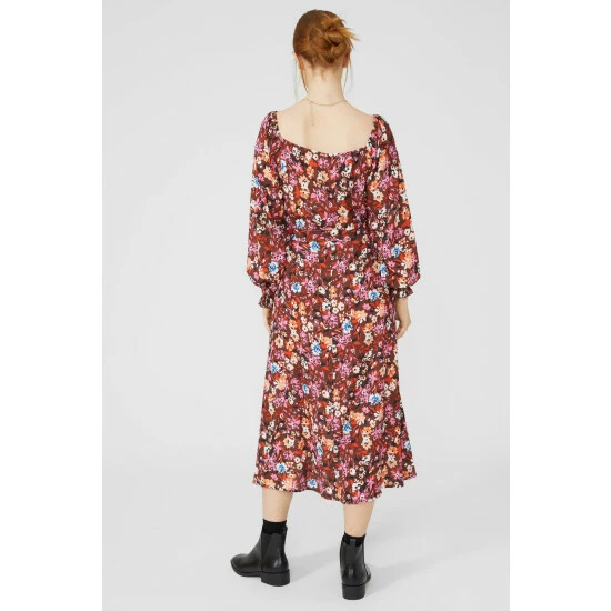 Maine Floral Printed Square Neck Dress For Female 6 Maine Floral Printed Square Neck Dress For Female - Image 4