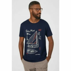 Maine Sailboat Printed T-shirt For Male
