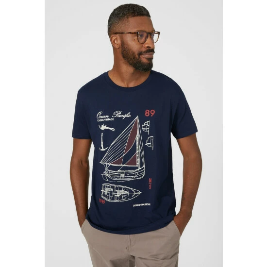 Maine Sailboat Printed T-shirt For Male 8 Maine Sailboat Printed T-shirt For Male - Image 6