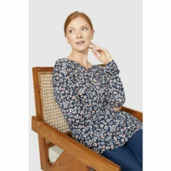 Maine Floral Print Asymmetric Hem Top For Female -Maine New England Shop unnamed file 1523