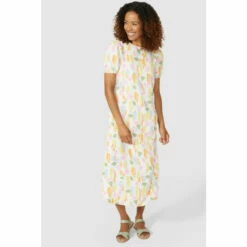 Maine Tulip Print Scoop Neck Midi Dress For Female -Maine New England Shop unnamed file 1535