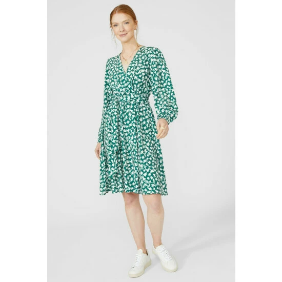 Maine ¾ Sleeve Floral Printed Wrap Dress For Female 10 Maine ¾ Sleeve Floral Printed Wrap Dress For Female - Image 8