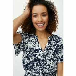 Maine Bold Floral Shirred Waist V Neck Midi Dress For Female -Maine New England Shop unnamed file 1550