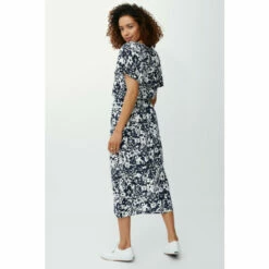 Maine Bold Floral Shirred Waist V Neck Midi Dress For Female -Maine New England Shop unnamed file 1551