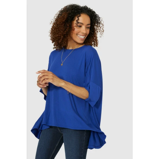 Maine Batwing Hanky Hem Scoop Neck Top For Female 7 Maine Batwing Hanky Hem Scoop Neck Top For Female - Image 5