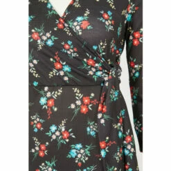 Maine Floral Print Collar Wrap Jersey Dress For Female -Maine New England Shop unnamed file 1562