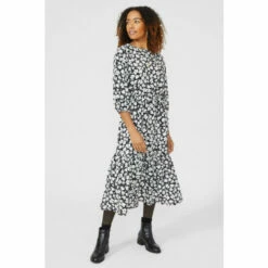 Maine Printed Tiered Midi Dress For Female