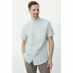 Maine Linen Blend Stripe Shirt For Male