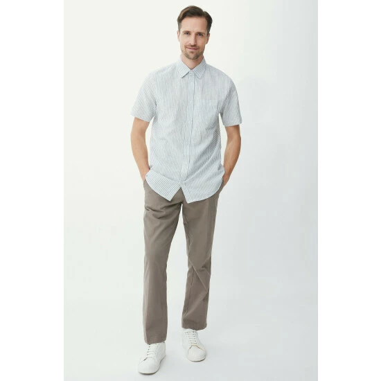 Maine Linen Blend Stripe Shirt For Male 4 Maine Linen Blend Stripe Shirt For Male - Image 2