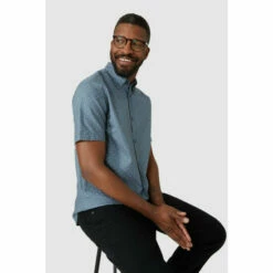 Maine Short Sleeve Dash Print Oxford Shirt For Male -Maine New England Shop unnamed file 1647