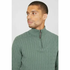 Maine Premium Pure Cotton Cable Half Zip Jumper For Male -Maine New England Shop unnamed file 168