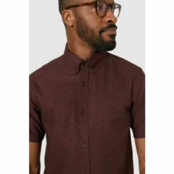 Maine Short Sleeve Arrow Print Oxford Shirt For Male