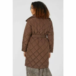 Maine Shawl Collar Belted Quilted Coat For Female -Maine New England Shop unnamed file 1732