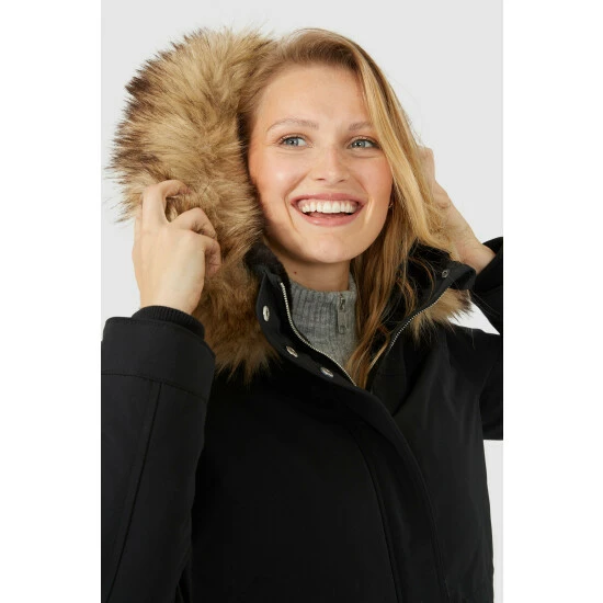 Maine Padded Borg Lined Coat With Fur Hood For Female 4 Maine Padded Borg Lined Coat With Fur Hood For Female - Image 2