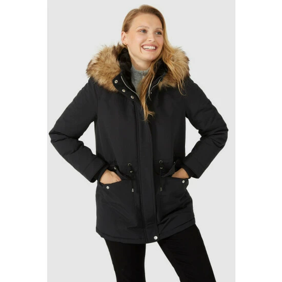 Maine Padded Borg Lined Coat With Fur Hood For Female 6 Maine Padded Borg Lined Coat With Fur Hood For Female - Image 4