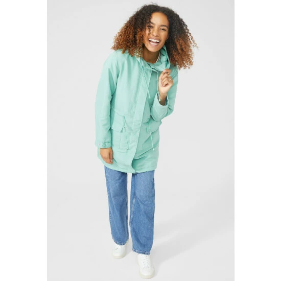 Maine Fleece Lined Hooded Rain Coat For Female 7 Maine Fleece Lined Hooded Rain Coat For Female - Image 5