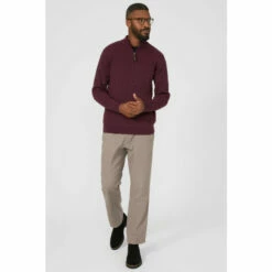 Maine Premium Pure Cotton Cable Half Zip Jumper For Male -Maine New England Shop unnamed file 180