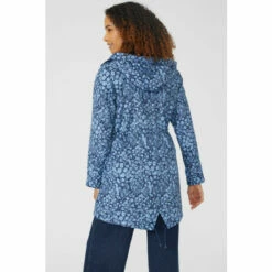 Maine Printed Fleece Lined Hooded Rain Coat For Female -Maine New England Shop unnamed file 1845