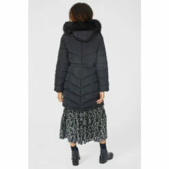 Maine Fur Trim Hood Quilted Coat For Female -Maine New England Shop unnamed file 1859