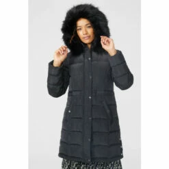 Maine Fur Trim Hood Quilted Coat For Female -Maine New England Shop unnamed file 1860