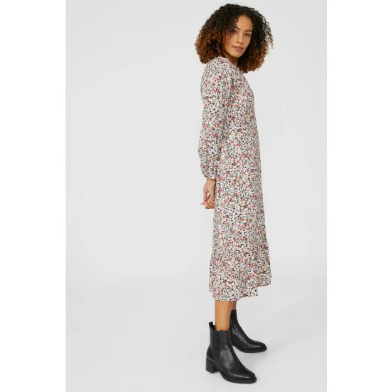 Maine Ditsy Floral Print Button Through Midi Dress For Female 4 Maine Ditsy Floral Print Button Through Midi Dress For Female - Image 2