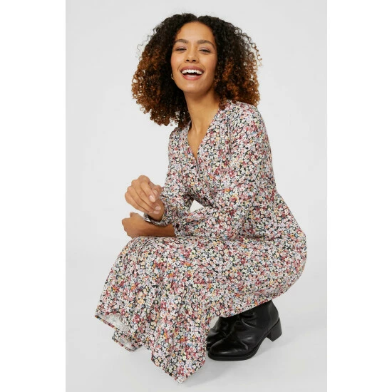 Maine Ditsy Floral Print Button Through Midi Dress For Female 7 Maine Ditsy Floral Print Button Through Midi Dress For Female - Image 5