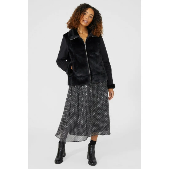 Maine Collar Faux Fur Sheepskin Jacket For Female 4 Maine Collar Faux Fur Sheepskin Jacket For Female - Image 2