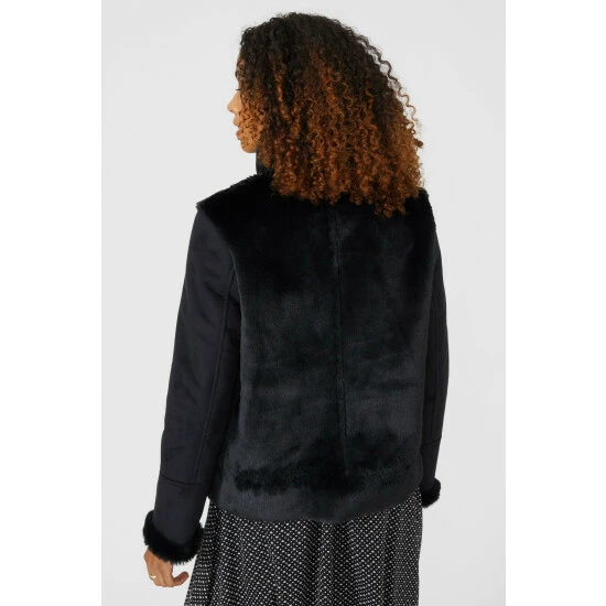 Maine Collar Faux Fur Sheepskin Jacket For Female 6 Maine Collar Faux Fur Sheepskin Jacket For Female - Image 4