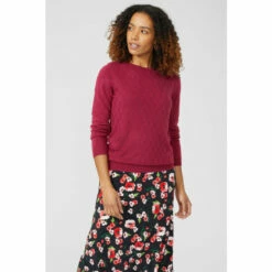 Maine (Me) Geo Stitch Slash Neck Ultrasoft Jumper For Female -Maine New England Shop unnamed file 1933