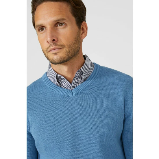 Maine Premium Pure Cotton V-neck Jumper For Male 12 Maine Premium Pure Cotton V-neck Jumper For Male - Image 10