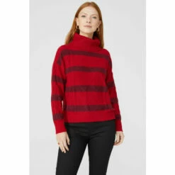 Maine Cable Stripe Roll Neck Jumper For Female -Maine New England Shop unnamed file 1961