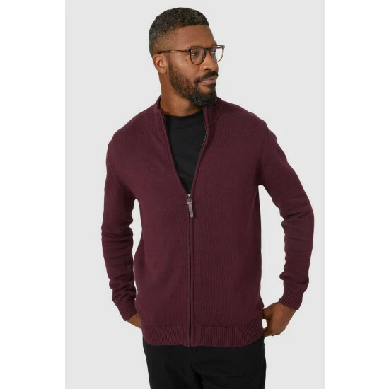 Maine Premium Pure Cotton Zip Thru Knit Jumper For Male 3 Maine Premium Pure Cotton Zip Thru Knit Jumper For Male