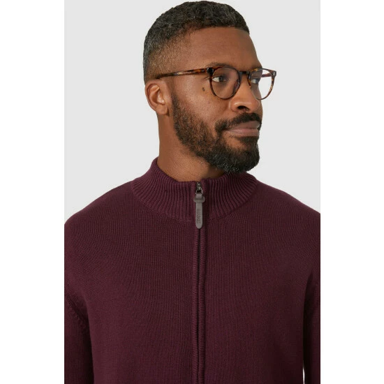 Maine Premium Pure Cotton Zip Thru Knit Jumper For Male 5 Maine Premium Pure Cotton Zip Thru Knit Jumper For Male - Image 3