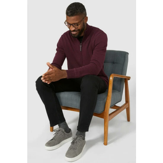 Maine Premium Pure Cotton Zip Thru Knit Jumper For Male 7 Maine Premium Pure Cotton Zip Thru Knit Jumper For Male - Image 5